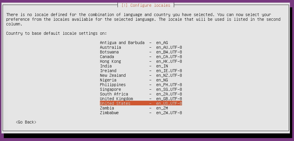 画面：インストール言語を「英語」
