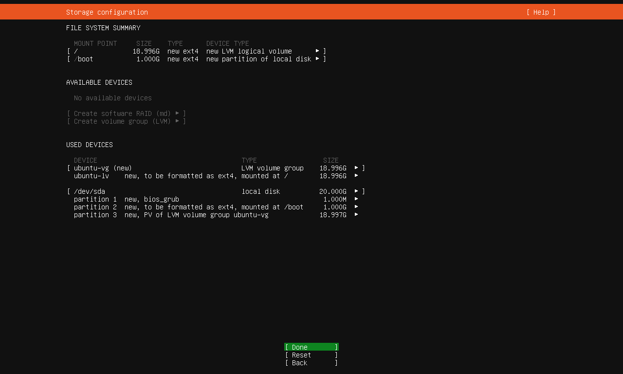 パーティション設定