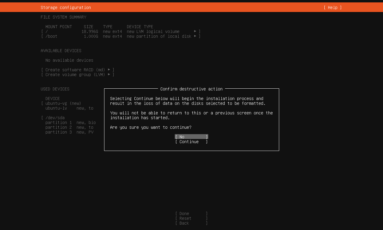 ディスク初期化の確認
